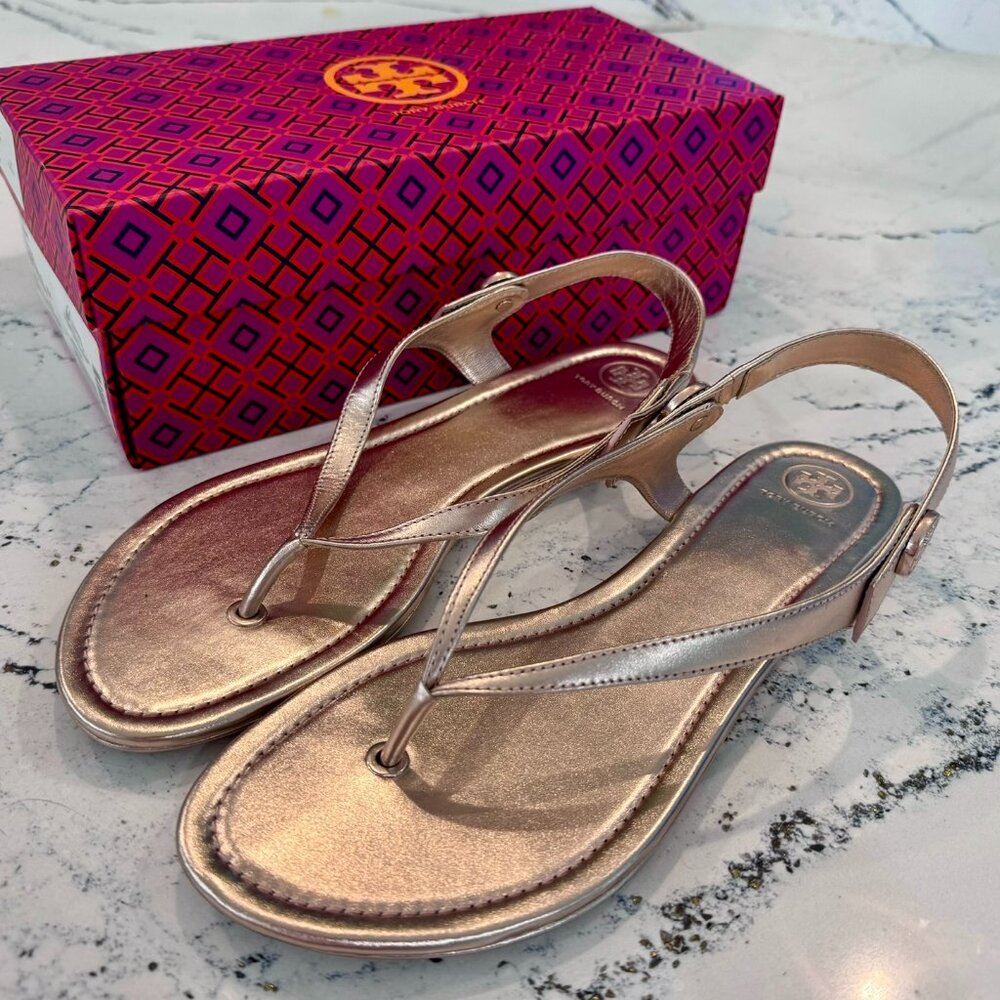 Tory Burch Minnie Travel Thong Sandal Size 11 Rose Gold